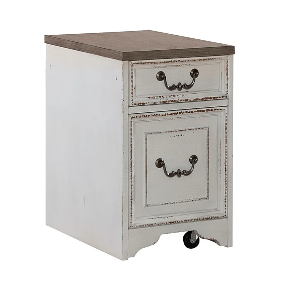 Liberty Furniture Magnolia Manor Mobile File in Antique White/Weathered Bark 244-HO145