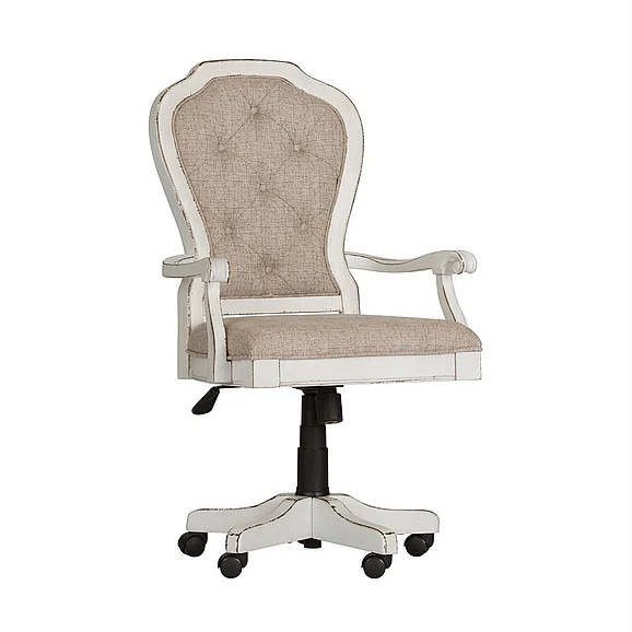 Liberty Magnolia Manor Jr Executive Desk Chair in Antique White 244-HO197