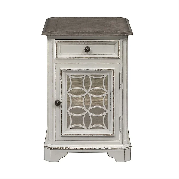 Liberty Magnolia Manor Chair Side Table in Antique White 244-OT1021