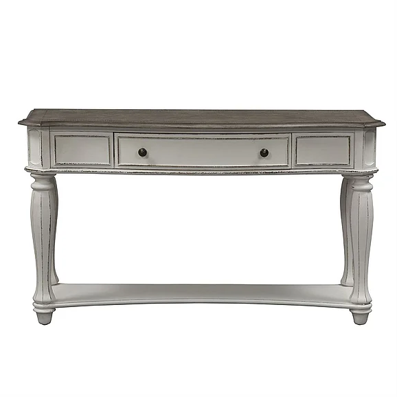 Liberty Magnolia Manor Sofa Table in Antique White 244-OT1030