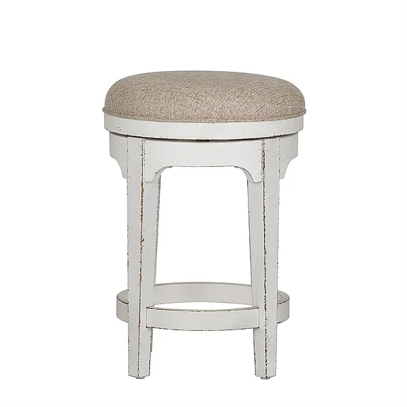 Liberty Magnolia Manor Console Swivel Stool in Antique White 244-OT9003