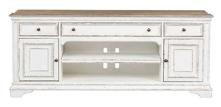 Liberty Magnolia Manor Entertainment TV Stand in Antique White 244-TV70