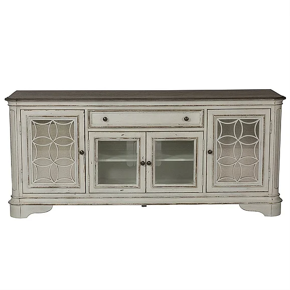 Liberty Magnolia Manor Entertainment TV Stand in Antique White 244-TV74
