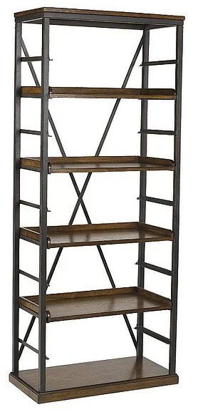 Hammary Studio Home 4-Shelf Open Bookcase in Medium Oak 166-588