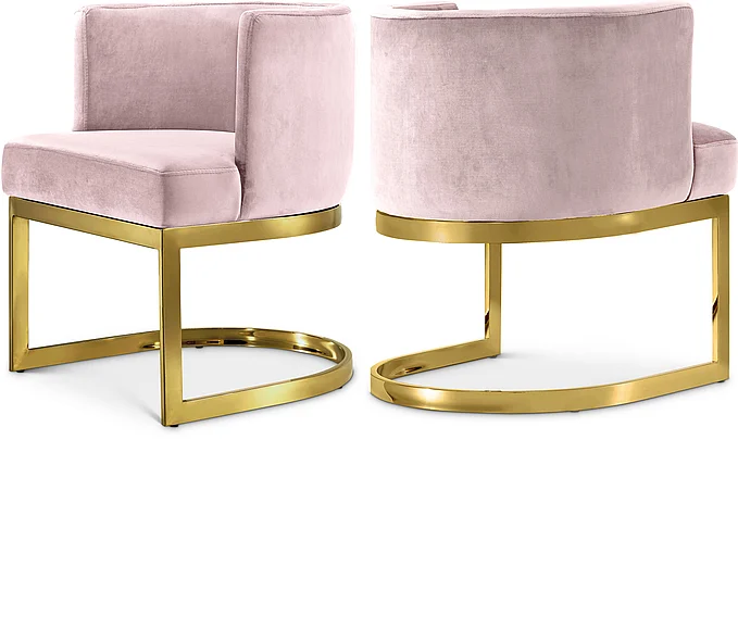Meridian Gianna Velvet Dining Chair in Pink Velvet 718Pink-C