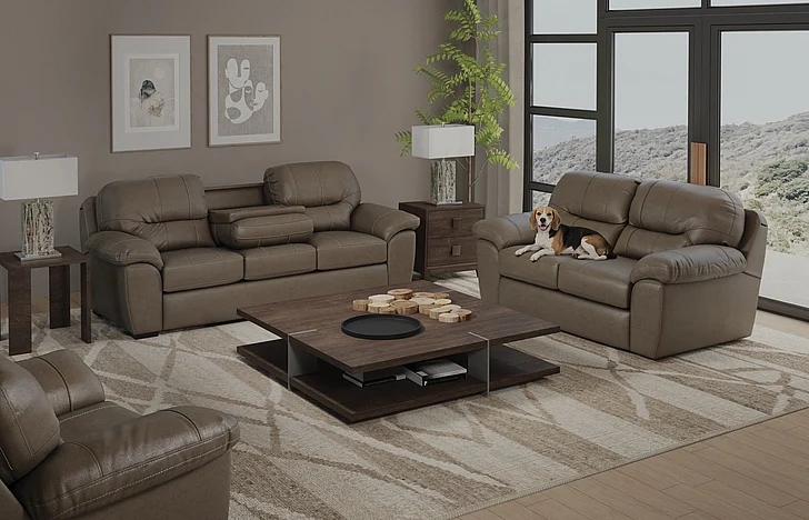 Jackson Furniture Dutton 2pc Living Room Set in Taupe