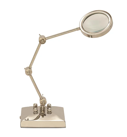 UMA Silver Aluminum Metal Magnifying Glass, 6" x 6" x 20" | 24543 CLOSEOUT