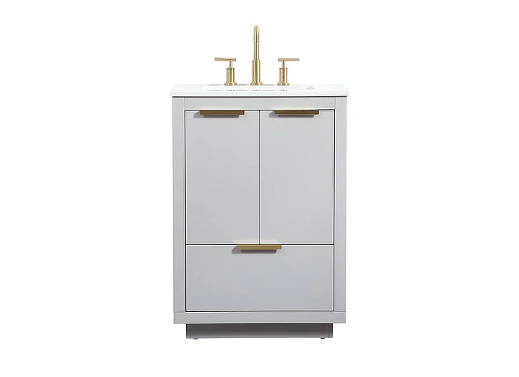Elegant 24 In. Single Bathroom Vanity in Grey VF19424GR