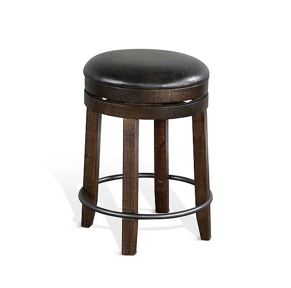 Sunny Designs Doe Valley Stool with Swivel (Set of 2) in Tobacco Leaf 1624TL2-24