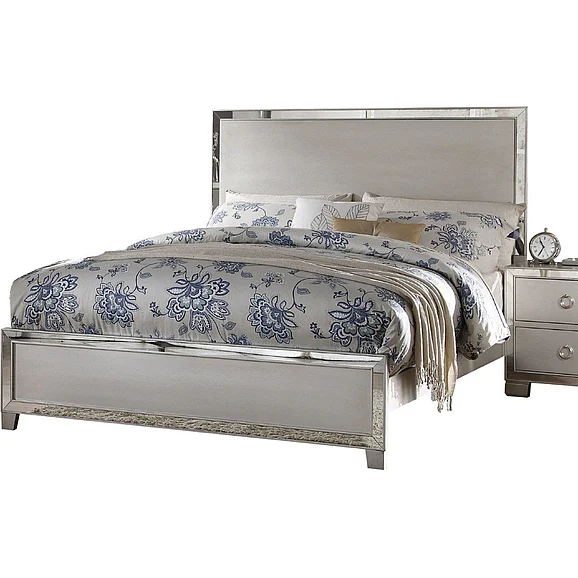 Acme Voeville Queen Panel Bed in Platinum 24840Q