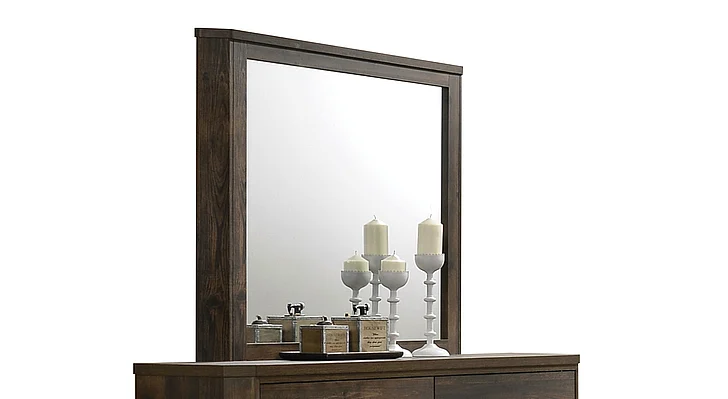 Acme Furniture Elettra Mirror in Rustic Walnut 24854