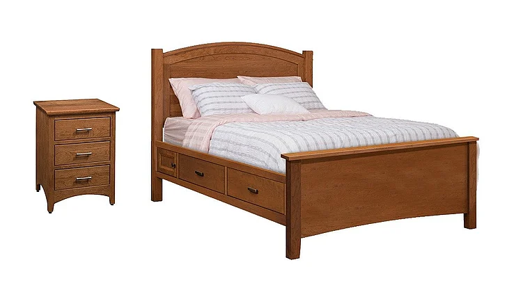 Troyer Ridge Barrington 2pc Bedroom Set w/Side Storage (4 Drawer, 2 Door) in Rustic Cherry