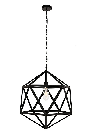 Elegant Redmond Collection Pendant D19.7 H22.6 LT:1 Black Finish LDPD2111 CLOSEOUT