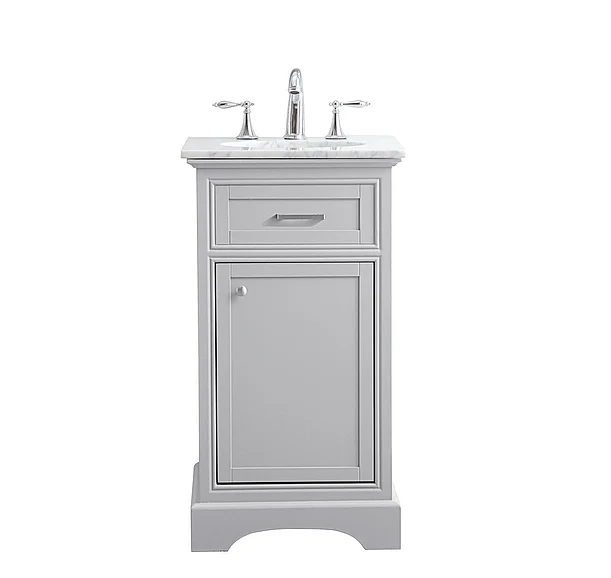 Elegant 19 In. Single Bathroom Vanity Set in Light Grey VF15019GR