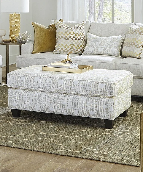 Peak Living 250 Ottoman (M11458 Sunshine) in M11418 Bone 25005-6603 CUSTOM ITEM
