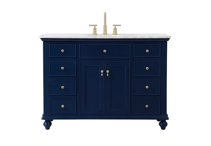 Elegant 48 In. Single Bathroom Vanity in Blue VF12348BL CLOSEOUT