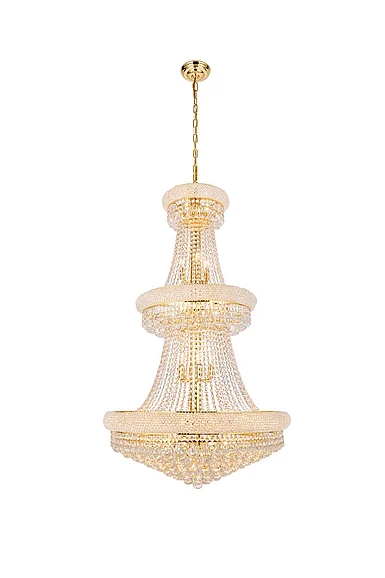 Elegant Primo 32 Light Gold Chandelier Clear Royal Cut Crystal V1800G30G/RC