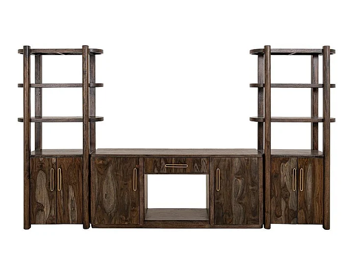IFD Balam Wall Unit and Fireplace in Black