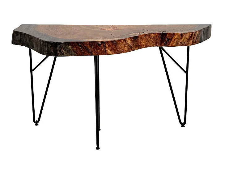 IFD Parota Epoxy Orange Live Edge Sofa Table in Natural IFD8351SFTOR
