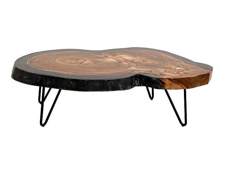 IFD Parota Epoxy Orange Live Edge Cocktail Table in Natural IFD8351CKTOR