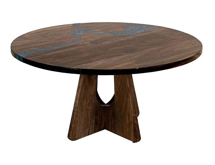 IFD Zaphiro 59 Inch Round Dining Table in Brown