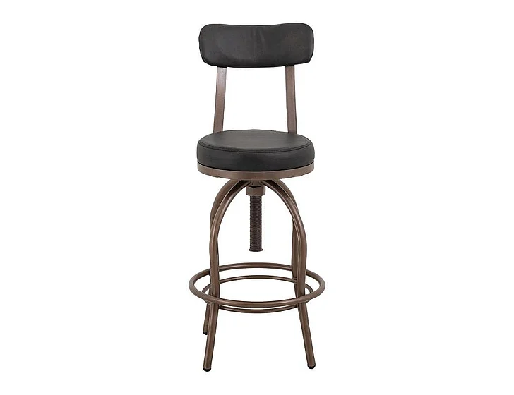 IFD Altea Adjustable 24-30 Inch Swivel Iron Base Barstool in Brown IUP817-BST2430-216