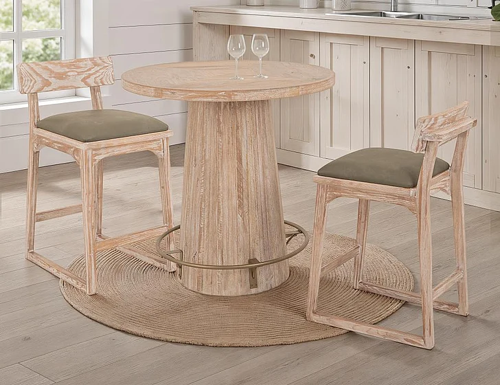 IFD Balam 3pc Bistro Table Set in White