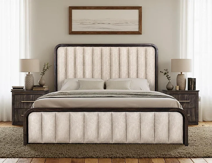 IFD Dark Mezquite 2pc Upholstered Bedroom Set in Natural