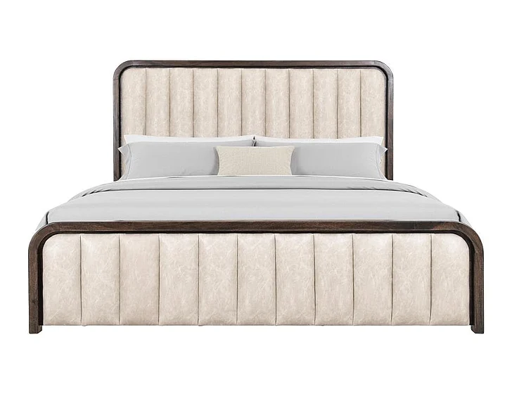 IFD Dark Mezquite Eastern King Upholstered Platform Bed in Natural
