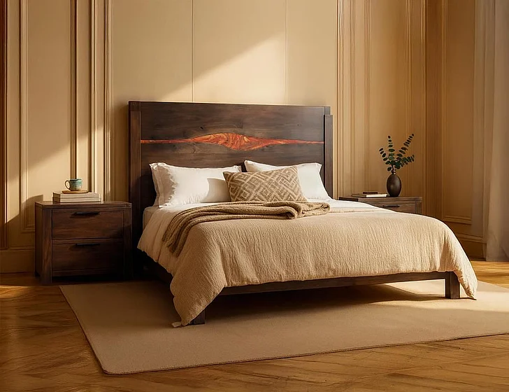 IFD Raramuri 2pc Platform Bedroom Set in Brown