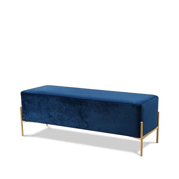 Meridian Isla Velvet Bench in Navy Velvet 143Navy
