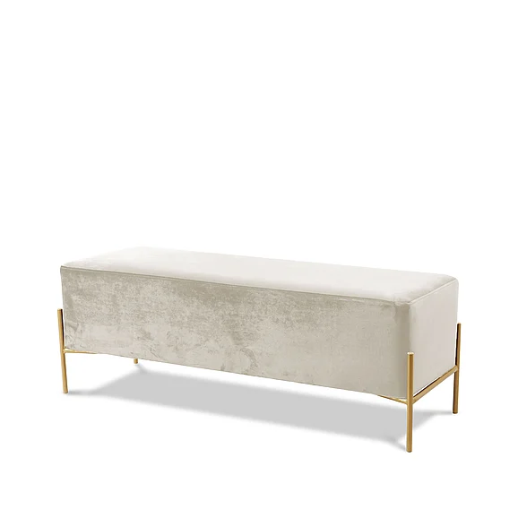 Meridian Isla Velvet Bench in Cream Velvet 143Cream