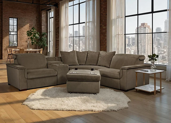Corinthian Furniture Danielle Recliner in Mushroom-47 25207-19NAHR