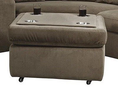 Corinthian Furniture Danielle Ottoman in Mushroom-47 25207-06