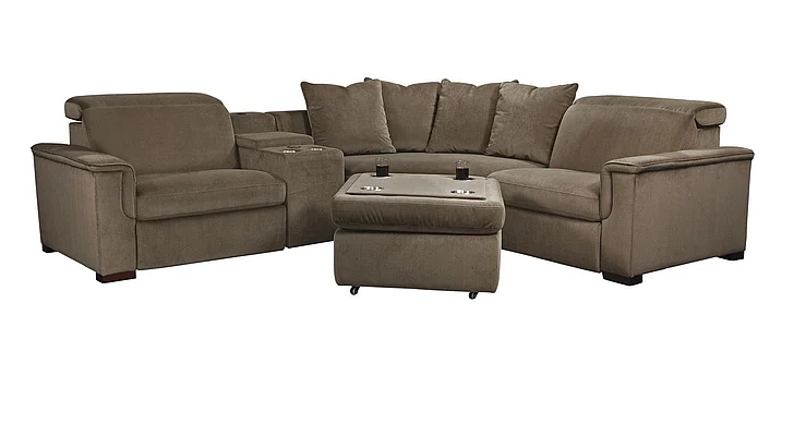 Corinthian Danielle 4pc Sectional Set in Mushroom-47