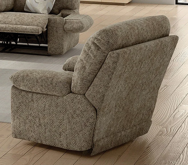 Catnapper Beacon Power Lay Flat Recliner w Storage Arm Extended Ottoman in Mushroom 625507/1901-28/0-0