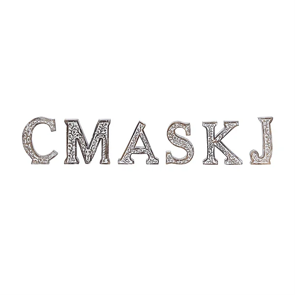 UMA Brown Mango Wood Floral Letters Decorative Sign, Set of 6 8H | 25788