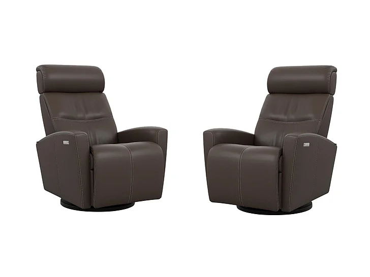 Fjords Relax Milan Large Swivel/Glider Recliner in AL Brown 215216P-553 (Set of 2) CUSTOM ITEM