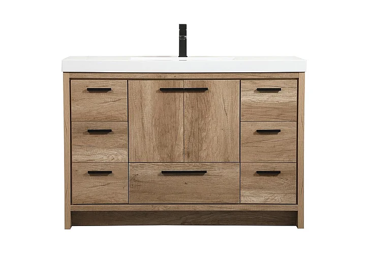 Elegant 48 In. Single Bathroom Vanity in Natural Oak VF46048NT