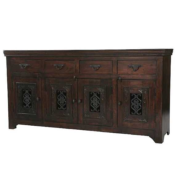Moti Furniture Mirage 4 Drawer, 4 Door Buffet in Acacia