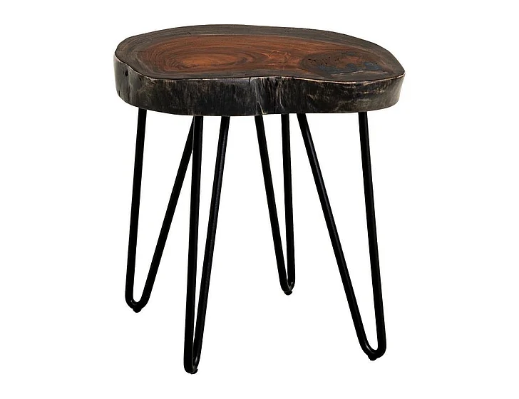 IFD Parota Epoxy Live Edge End Table in Brown IFD8351ENDBL