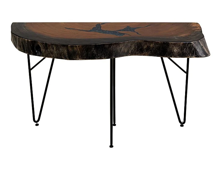 IFD Parota Epoxy Live Edge Sofa Table in Brown IFD8351SFTBL