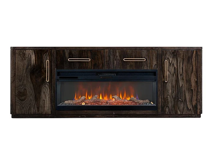 IFD Balam Fireplace Set in Black