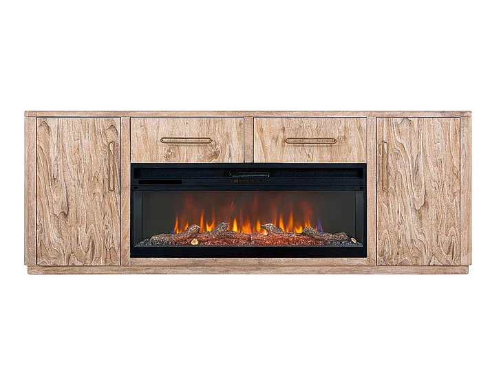 IFD Balam Fireplace Set in White
