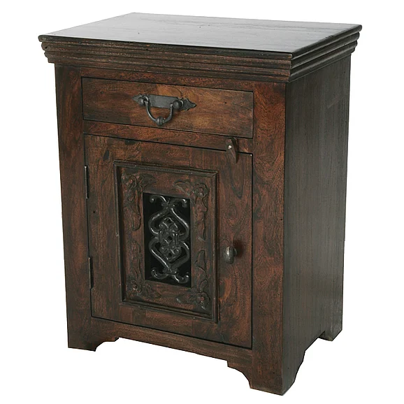 Moti Furniture Mirage Nightstand in Acacia