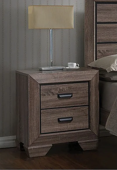 Acme Lyndon Nightstand in Weathered Gray Grain 26023