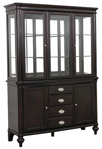 Homelegance Marston Buffet with Hutch in Dark Cherry 2615DC-50-55