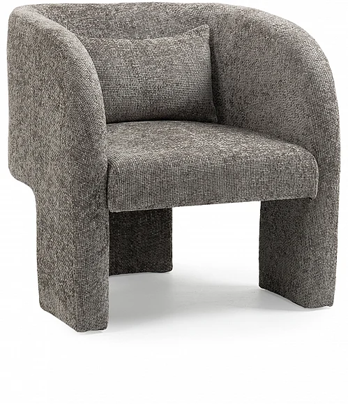 Meridian Sawyer Chenille Fabric Accent Chair in Grey Chenille Fabric 493Grey
