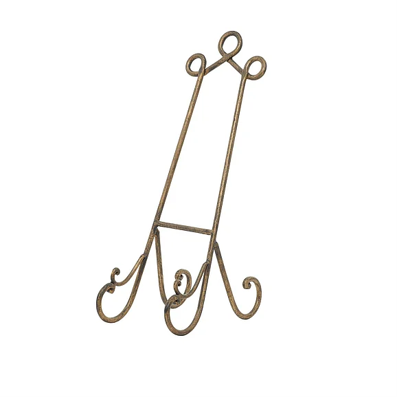 UMA Gold Metal Scroll Display Easel, 7" x 10" x 19" | 26429
