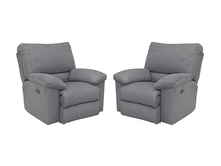 Catnapper Tyler Power Wall Hugger Recliner in Stonewash 610604 (Set of 2)